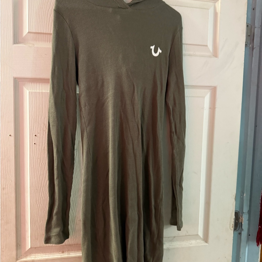 True Religion Olive Hooded Dress